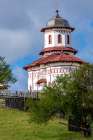 Romania, Transylvania, Carpathian Mountains. Hiking trails, fields. Village church. Art Print